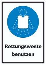 thumbnail of Rettungsweste benutzen Schild A5 Rückseite selbstklebend