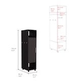 thumbnail of Armario Kronospan en melamina con una puerta , dos estante , barra para colgar ropa y espejo incluido , Negro  160 X 40 X 48 cm