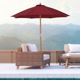 thumbnail of Outsunny Ombrellone da Giardino in Legno con Tettuccio Antivento Rosso