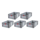 thumbnail of PROREGAL 5x Eurobox NextGen Insight Cover | HxBxT 22x40x60 | 44 Liter | Niedrig/Rot | Eurobehälter, Transportbox, Transportbehälter
