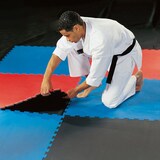 thumbnail of Arquiservi - Esterilla Tatami Puzzle 1x1x20mm Negro-Azul (Lote 12Uds)  Antideslizante, yoga, pilates, multifuncional.