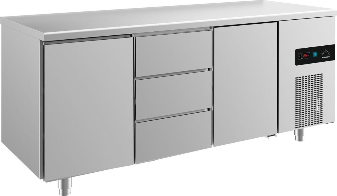 Gastro Kühltisch 2 Türen 3 Schubladen Mitte Umluftkühlung 1865x700x850mm -2/+8°C 474L
