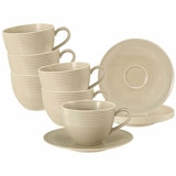 thumbnail of Seltmann Weiden Beat Color Glaze Teetassen mit Untertassen 6er Set Sandbeige