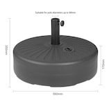 thumbnail of Pied de parasol en plastique noir Bolero 40L