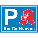 thumbnail of Apotheken Parkplatz Schild nur für Kunden A4 Rückseite selbstklebend