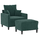 thumbnail of vidaXL Sessel mit Hocker Dunkelgrün 60 cm Samt