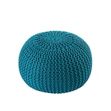 thumbnail of PREMIUM Sitzhocker Pouf  ø 45cm  Strickpouf Indoor u. Outdoor - pflegeleicht & nachhaltig : türkis - navigate