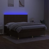 thumbnail of vidaXL Boxspringbett mit Matratze & LED Dunkelbraun 180x200 cm Stoff
