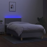 thumbnail of vidaXL Boxspringbett mit Matratze & LED Hellgrau 100x200 cm Stoff