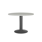 thumbnail of Mesa de reunião redonda Rocada com tampo de 100cm de diâmetro e base metálica. Altura 72cm. cor: antracite / tampo cinza