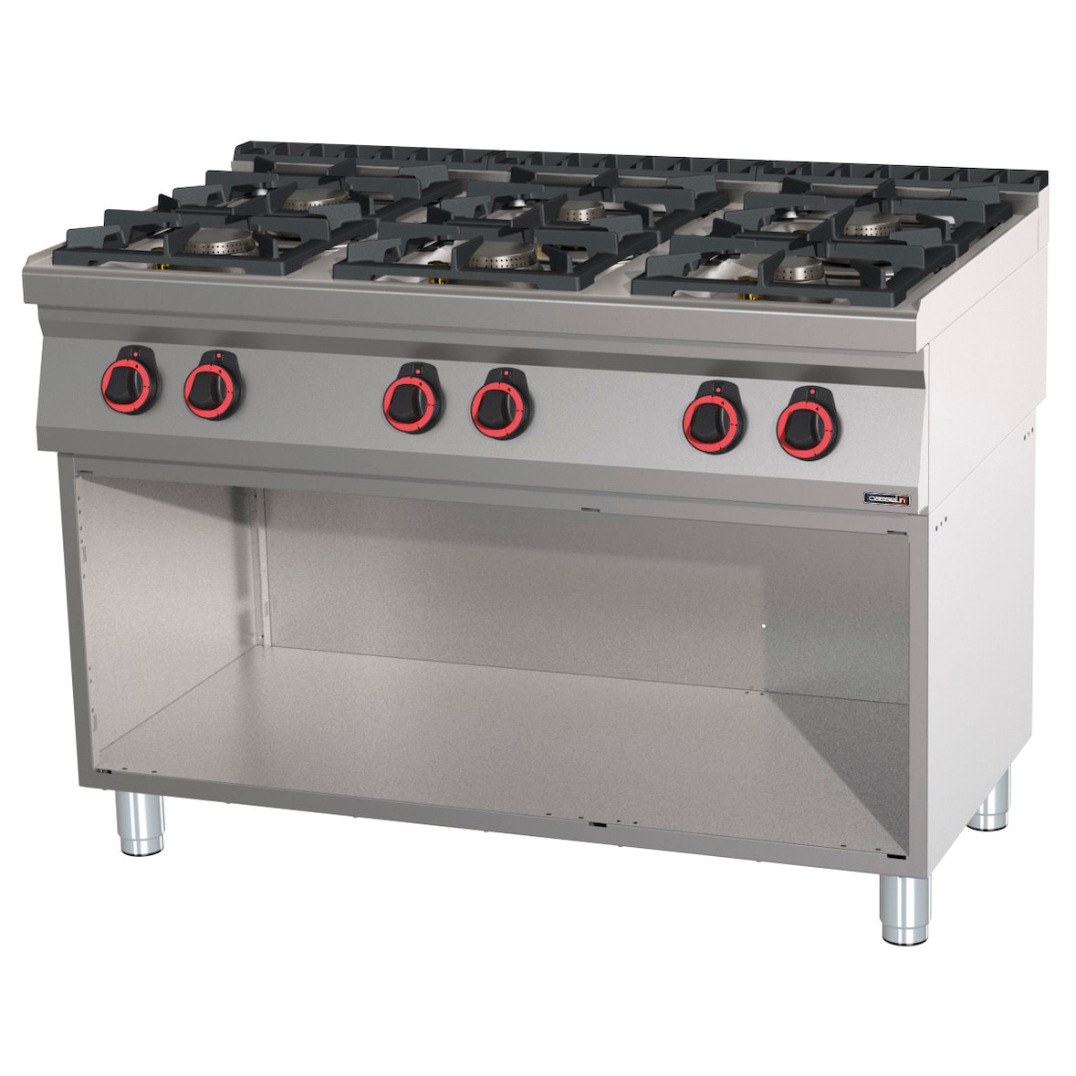 6-pits gaskookplaat met basis HP 120  C7FOG6FHP120S Casselin