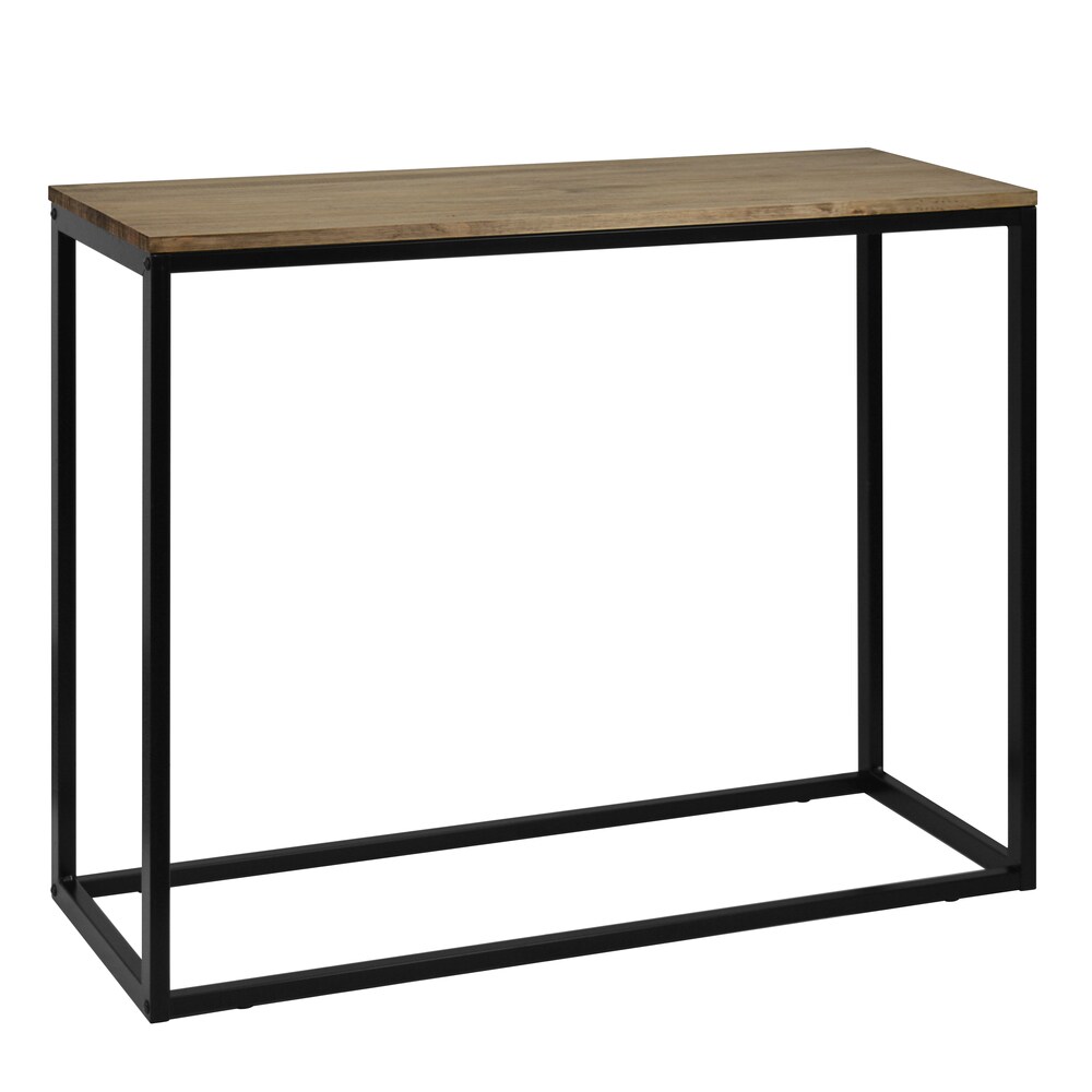 Consola Recibidor iCub 100x35x82cm Negro en madera maciza de pino acabado vintage estilo industrial Box Furniture