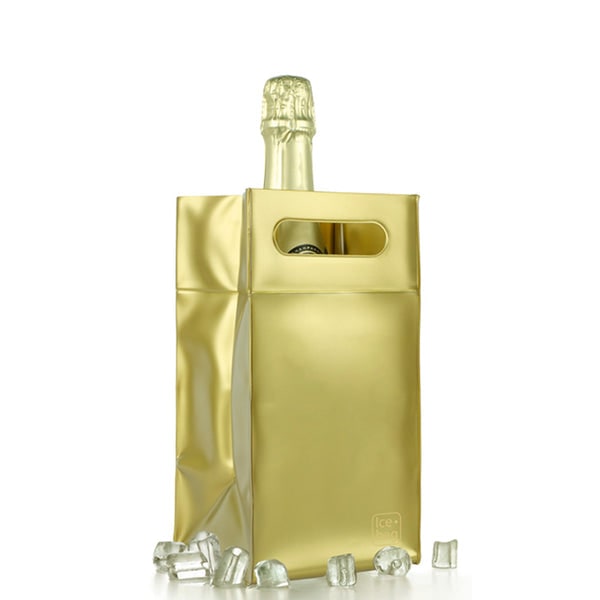 SQUARE MATT GOLD transparante Cooler voor 1 fles per 100