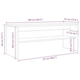 thumbnail of Helloshop26 - Modernes rechteckiges TV-Möbel 100 x 35 x 40 cm mit funktionalem Ablagefach aus schwarzem Eichenholzwerkstoff 02_0058354