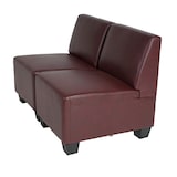 thumbnail of Divano modulare a 2 posti Couch Lyon, similpelle ~ rosso-marrone, senza braccioli