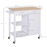 thumbnail of HOMCOM Carrello da Cucina in Legno, Cassetti, Armadietto, Porta Calici