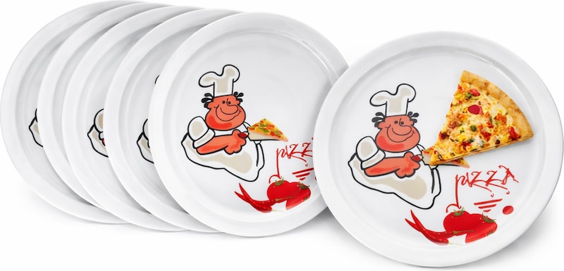 6er Set Alberto Pizzateller Ø30,5cm 6 Personen XL-Teller Platte groß Pizzabäcker
