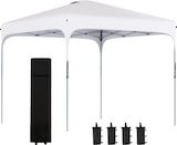 thumbnail of Carpa plegable 2,5x2,5x2,7 m cenador de jardín emergente con altura ajustable anti-UV impermeable 4 bolsas de arena y bolsa de transporte blanco