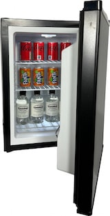 thumbnail of Barkühlschrank GAUKLER für 20 Dosen (330ml) | 1x Tür + LED | 40 Liter, HxBxT 54,5x40,5x44,3cm | +6/+15°C | Schwarz | + CHEFGASTRO Geschirrtuch