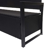 thumbnail of PROREGAL Poly-Rattan 3er Sitzbank | HxBxT 87x164x57cm | Gartenbank Truhenbank | Anthrazit | Kissen Schwarz | Staufach Aufbewahrung Sitzkissen
