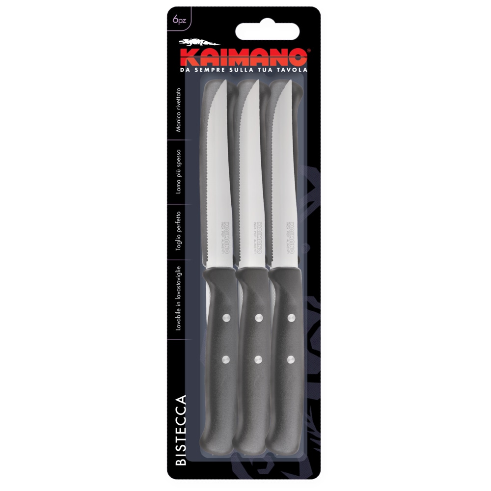 Kaimano 6 coltelli bistecca Premium nero
