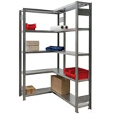 thumbnail of PROREGAL Eckregal FALKE Stecksystem | HxBxT 200x128x60cm | 5 Ebenen | Fachlast 150kg | Verzinkt