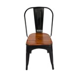 thumbnail of Esszimmerstuhl Metallstuhl stapelbar schwarz matt Sitz Pinienholz LINA