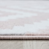 thumbnail of Teppich Wohnzimmer Geometrisch Pflegeleicht Waschbar Strapazierfähig Schlafzimmer OEKO-TEX Pink 120x170 cm Gekettelt – INN von Kadima Design