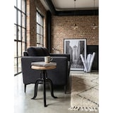 thumbnail of Drehhocker 39x62,5x39 cm Akazie Massivholz / Metall Schwarz Drehbar, Design Dekohocker Höhenverstellbar, Stehhocker Rund Industrie, Kleiner