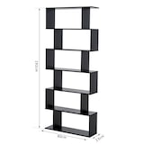 thumbnail of Estantería librería estantería para libros moderna con 6 estantes para comedor salón estudio 80x23x192 cm negro