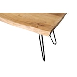 thumbnail of Sitzbank Baumkante 140 cm natur massiv Akazie Hairpin-Gestell schwarz