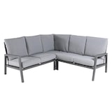 thumbnail of Sofá de jardin esquinero, Aluminio reforzado color antracita, 4 plazas, Cojines color gris