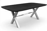 thumbnail of SIT Möbel Esstisch 240x100 cm | 30 mm Platte Mango schwarz | X-Stahlgestell antiksilbern | B 240 x T 100 x H 76 cm | 16149-40 | Serie TABLES & CO