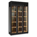 thumbnail of Frigo vini 3 lati vetro. Capienza 295 bottiglie. Mensole in legno. Luci led. Temperatura +3°C/+20°C. Misure (LxPxH) 1350x58,2x230,5 cm. WINELUX135BL