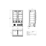 thumbnail of Expositor frigorífico para bebidas, preto, 2 portas de vidro, refrigeração ventilada, LED multicolor, 190 x 122 x 76 cm, 744L, Polar Série G GP485