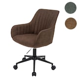 thumbnail of Bürostuhl | HxBxT 87x58x58 cm | Sitzhöhe 46cm | Stoff/Textil mit Armlehne | Braun | Drehstuhl Schreibtischstuhl Lehnstuhl
