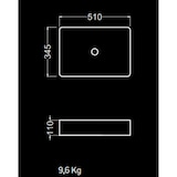 thumbnail of Lavabo Sobre Encimera Cerámico Blanco Mate | Lavamanos Baño para Encimera Rectangular | 51cm x 35cm | Blanco Mate