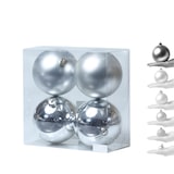 thumbnail of Christbaumkugeln Weihnachtskugeln bruchfest 10cm silber 4er Set