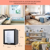 thumbnail of MKS-13 Minibar Mini-Kühlschrank 3 Temperaturen 30L 23 dB Glastür Schwarz / Weiß