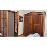 thumbnail of shopinnovativo -Armadio appendiabiti con bastone e 2 ante scorrevoli 2 cassetti arte povera, in legno massello e mdf con rifinitura noce 180x67x226 H