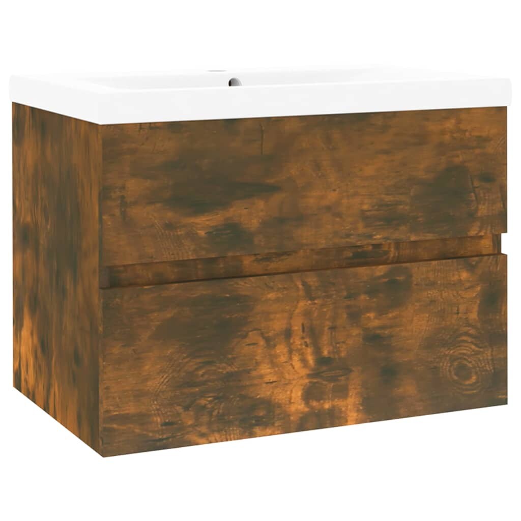Helloshop26 - Wastafelmeubel 60 x 38,5 x 45 cm met geïntegreerde wasbak gerookt eikenhout 02_0006875