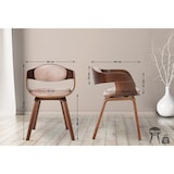 thumbnail of Set de 2 sillas de comedor Kingston de tela y madera Nogal/crema