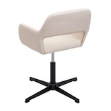 thumbnail of Home office chair HWC-A50 IV, woonkamer bureaustoel + eetkamerstoel ~ kunstleer crème, onderstel zwart