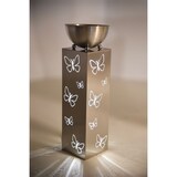 thumbnail of Moderne Pflanzsäule FALINA mit rundem Topf aus gebürstetem Edelstahl