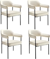 thumbnail of tectake Armlehnstuhl Doé, gepolstert, Stahlbeine  - 4er Set Webstoff off-white/schwarz