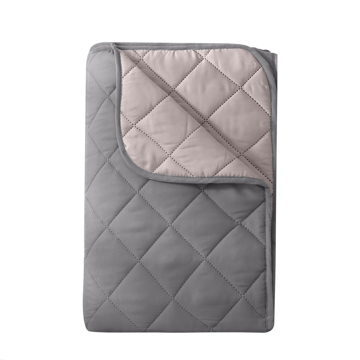 Microfaser Sommer Steppbett 135x200 grau & hellgrau / OEKO-TEX / kochfest 95° / Leichtsteppbett heiße Tage / ohne Bezug verwendbar