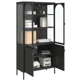 thumbnail of vidaXL Highboard Schwarz 90x40x180 cm Glas und Stahl
