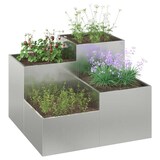 thumbnail of vidaXL Gartenblumentopf Silber 100 x 100 x 60 cm Verzinkter Stahl