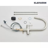 thumbnail of Jana | Grifo extraíble de 3 vías premium plata cepillada | de ósmosis de acero inoxidable para cocina | 360 grados con filtro 3 conexiones arco alto |