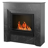 thumbnail of Chimenea de bioetanol de pie BELLINI de madera efecto mármol negro. Fabricada en Italia. L96 x P35 x H96.